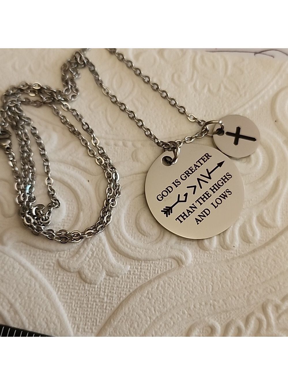 God Is Greater Necklace 24 Inch Chain - Picture 2 of 4